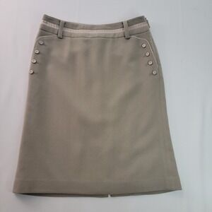 ZOOC Beige Wool pencil‎ Skirt Size Medium 67-94 made in Korea with mutton detail
